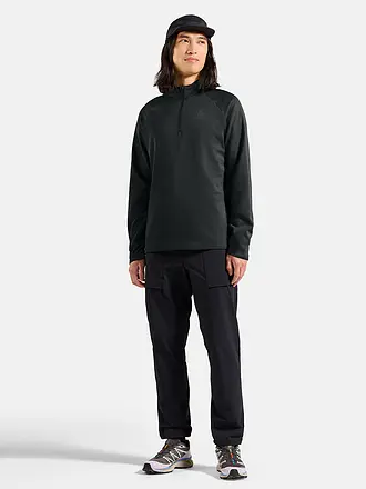 ODLO | Zipshirt intimo da uomo Besso | schwarz